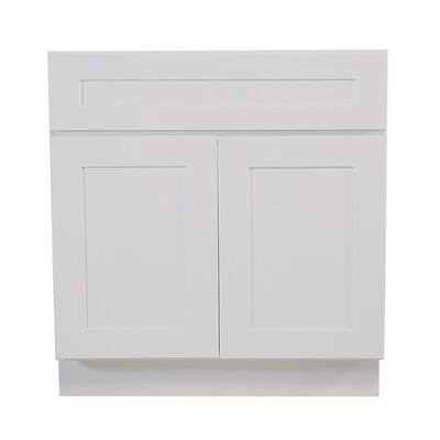 Brookings Plywood Ready to Assemble Shaker 48x34.5x24 in. 2-Door Base Kitchen Cabinet Sink in White