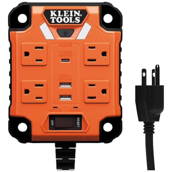 Klein Tools PowerBox 1, 4-Outlet Magnetic Mounted Power Strip with Integrated LED Lights