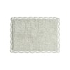 Laura Ashley Heathered Crochet Border Sage Green 17 in. x 24 in. Solid Color Cotton Bath Rug LAB028401