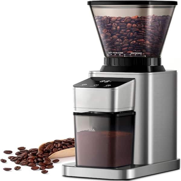 Professional Conical Burr Coffee Grinder, Coffee Bean Grinder with 48 Grind Settings for Espresso, Stainless Steel