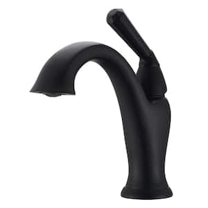 Single-Handle Z Single Hole Bathroom Faucet Scratch Resist with Drain Assembly in Matte Black