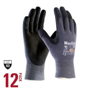 MaxiCut Ultra Men's Large Blue ANSI 3-Premium Nitrile-Coated Grip Outdoor and Work Gloves with Touchscreen (12-Pack)