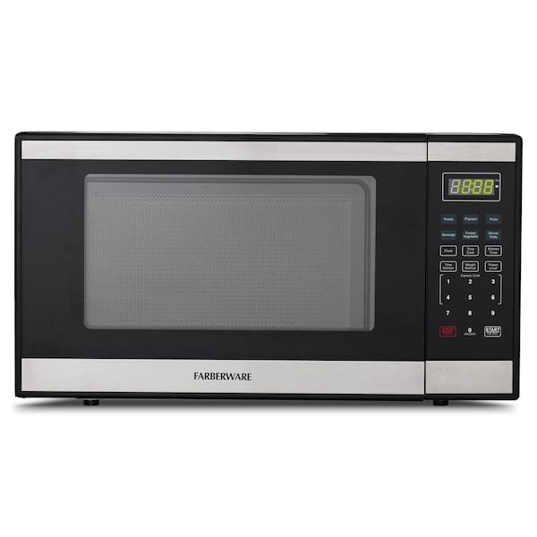 1.3 cu. ft. Countertop Microwave Oven-1100W Power, Auto Cook Settings, Defrost, and Safety Lock-Stainless Steel
