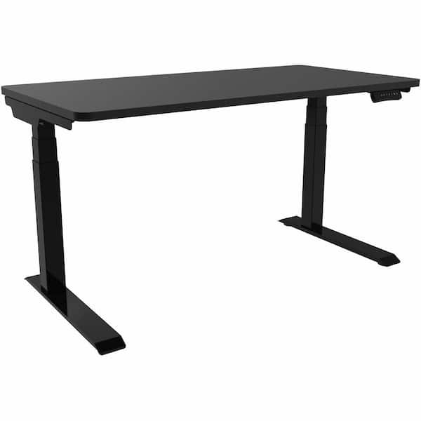 Hanover 55 in. x 27 in. Black Metal Standing Electric Desk with Adjustable and Programmable Heights