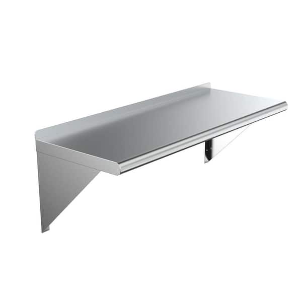 AMGOOD 16 in. x 36 in. Stainless Steel Wall Shelf Kitchen, Restaurant, Garage, Laundry, Utility Room Metal Shelf with Brackets