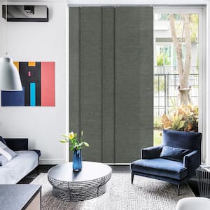 Obsidian Cordless Semi-Sheer Fabric Vertical Blind with 23 in. Slats Up to 86 in. W x 96 in. L