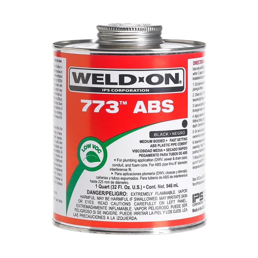 773 ABS Solvent Cement, Black, Low VOC, High Strength, Medium Bodied, Fast Setting, 1/4 Pint (4 oz.) price history on PriceWatchPro