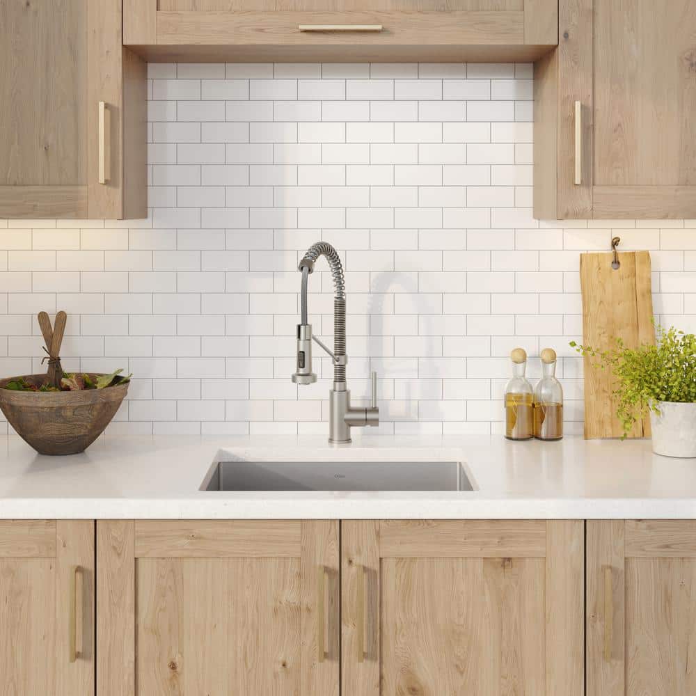 23" Matte Black Stainless Steel Undermount Kitchen Sink with Faucet