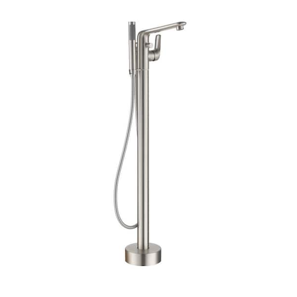 Boyel Living Single-Handle Freestanding Tub Faucet Bathtub Filler Faucet with Hand Shower in Brushed Nickel