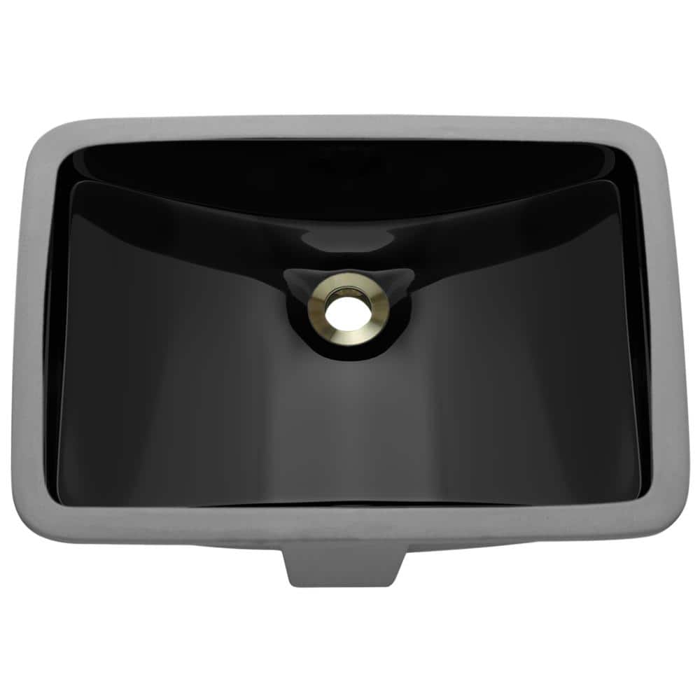 MR Direct Undermount Porcelain Bathroom Sink in Black U1913Black