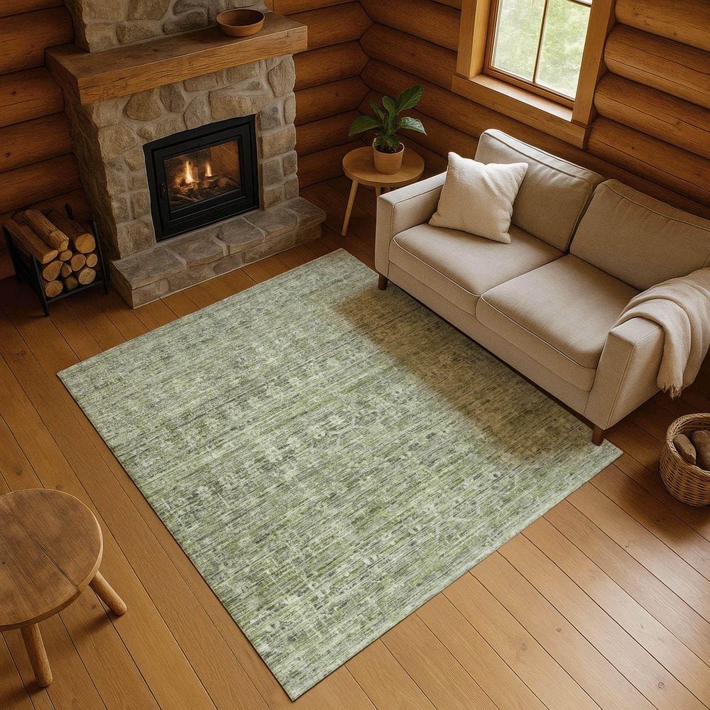 Mayfield Premium Machine Washable Abstract AMF1746 Green 8 ft. x 10 ft. Area Rug price history on PriceWatchPro