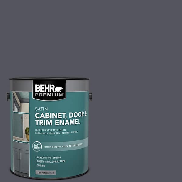 1 gal. #N540-7 Coal Mine Satin Enamel Interior/Exterior Cabinet, Door & Trim Paint