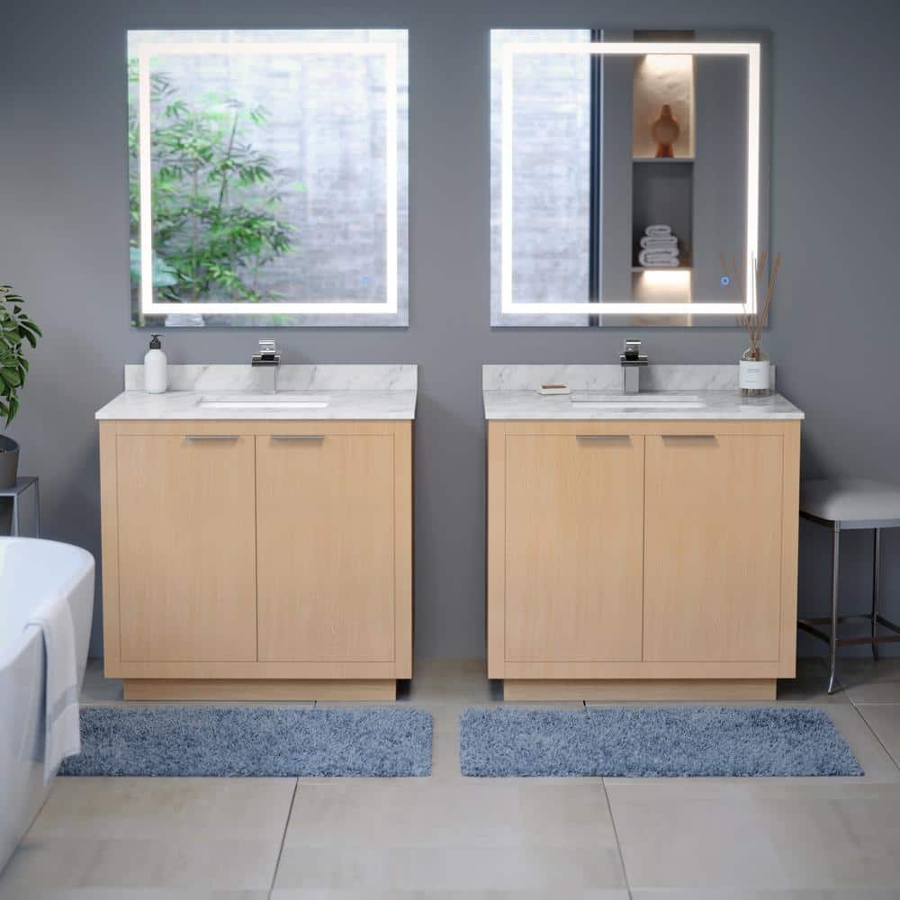 Maroni Light Straw 35" Hardwood Freestanding Vanity Base