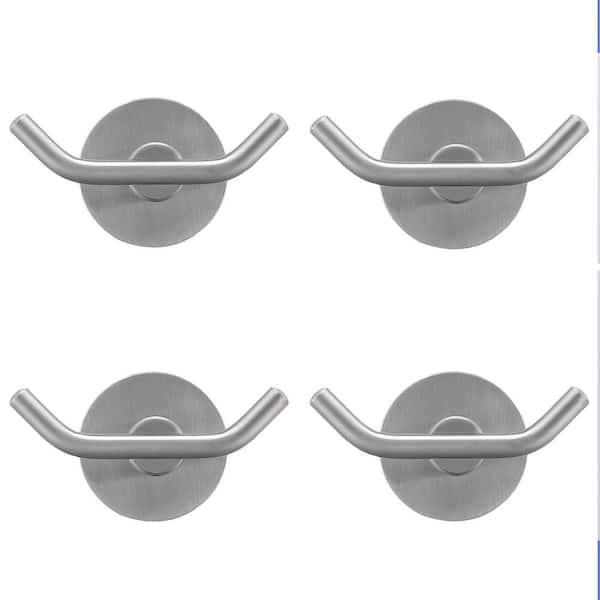 Bath 4 Pack Knob-Hook Double Robe/Towel Hook Double Robe Hook in Brushed Nickel