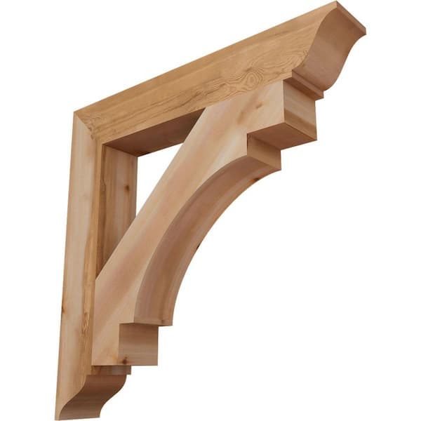 Ekena Millwork 5.5 in. x 38 in. x 38 in. Western Red Cedar Merced Traditional Smooth Bracket