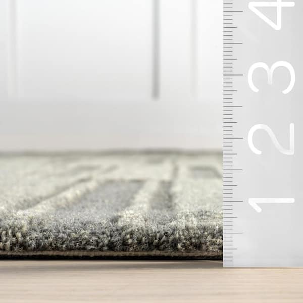 Starke Checked Wool Grey 8 ft. x 10 ft. Indoor/Outdoor Patio Rug