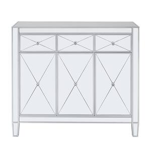 Pavel 40.25 in. Silver Short Rectangular Wood End Table