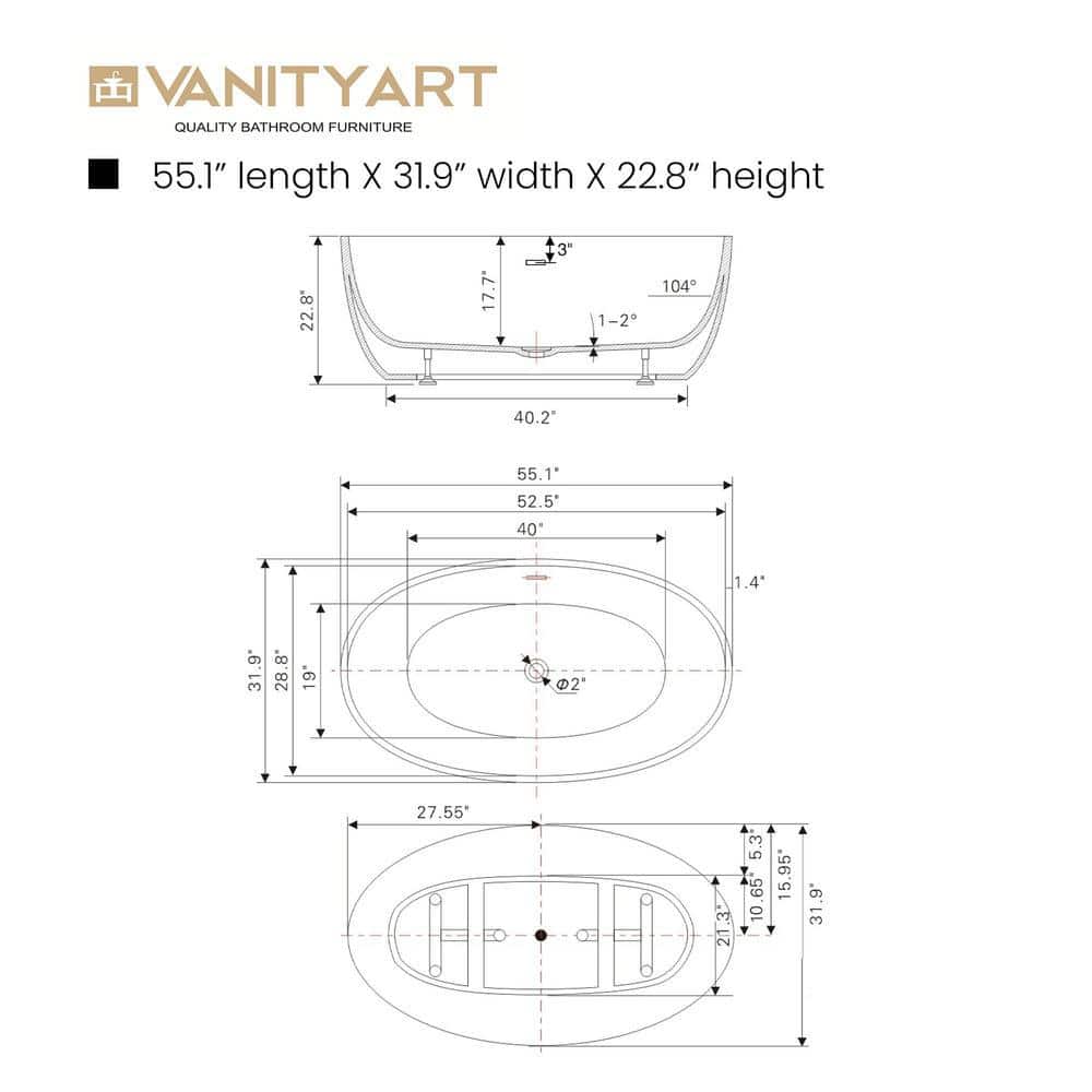 White Acrylic Freestanding Soaking Bathtub with Chrome Drain