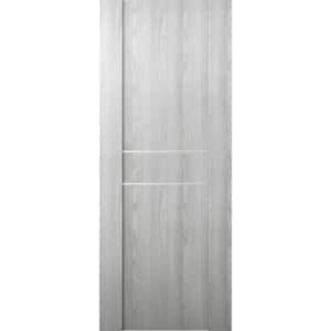 28 in. W x 80 in. H x 1-3/4 in. D 1-Panel Solid Core Vona Ribeira Ash Prefinished Wood Interior Door Slab
