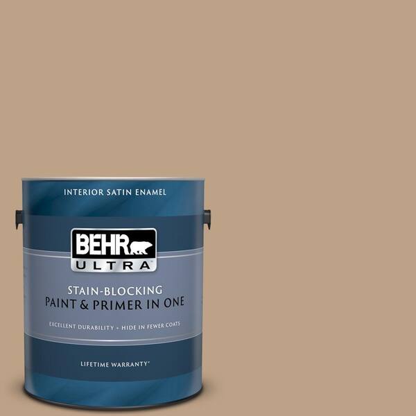 BEHR ULTRA 1 gal. #UL140-9 Basketry Satin Enamel Interior Paint and Primer in One