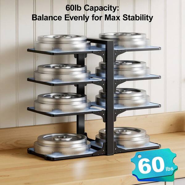 KHKFY 8-Tier Adjustable Pot and Pan Organizer for Cabinets, Heavy