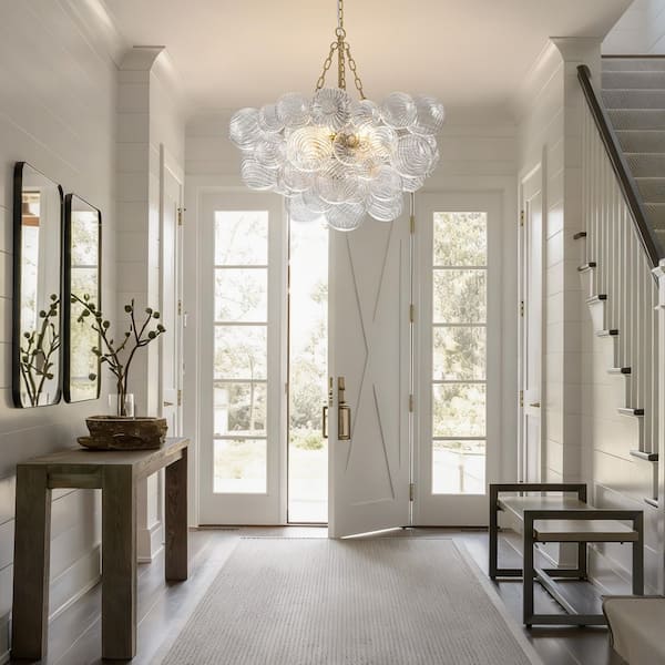 TinHon 6-Light Modern Gold Bubble Glass Chandelier, 25 in. Luxury