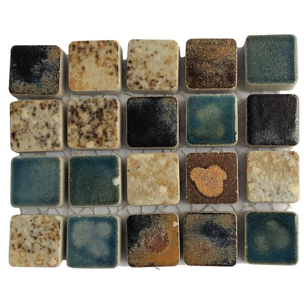 Solistone Terrene Vale Multicolor Glazed Porcelain Mosaic 3 in. x 6 in. Tile Sample