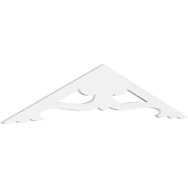 Ekena Millwork 1 in. x 72 in. x 15 in. (5/12) Pitch Cornelia Gable Pediment Architectural Grade PVC Moulding