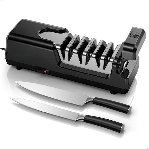 3-Stage Diamond Electric Knife Sharpener with Special Sharpening Function for Scissors and Kitchen Knives