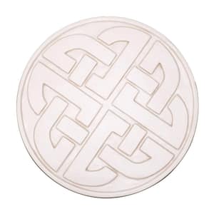 18 in. D x 1 in. H Light Aged White Composite Celtic Stepping Stone (Set of 3)