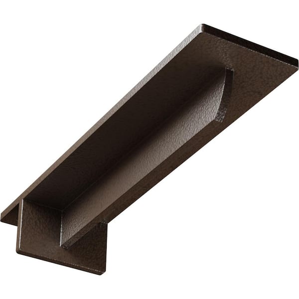 Ekena Millwork 2 in. x 3 in. x 12 in. Steel Hammered Brown Heaton Bracket