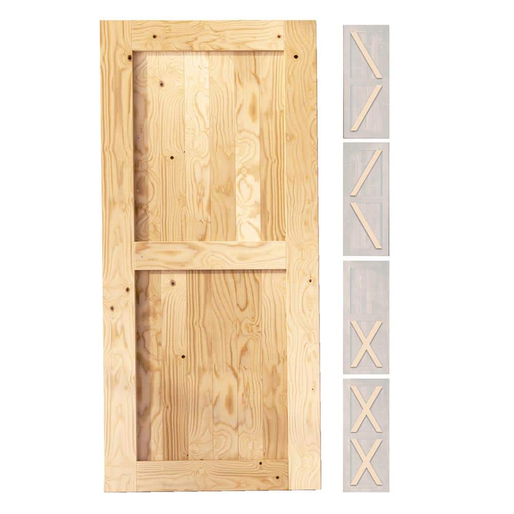 Unfinished Solid Pine Wood 36" x 80" Barn Door