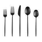 Gaze Black Satin 18/0 20-Piece Flatware Set (Service for 4)
