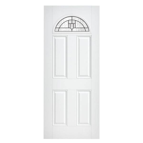 Masonite Glendale Fan Lite Primed Smooth Fiberglass Prehung Front Door with No Brickmold-DISCONTINUED