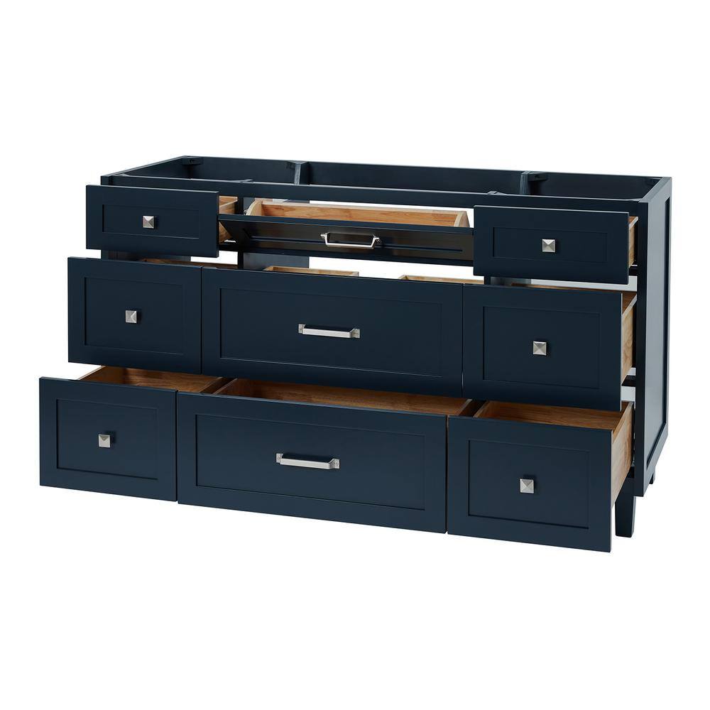 Monroe 60" Midnight Blue Freestanding Single Vanity Base