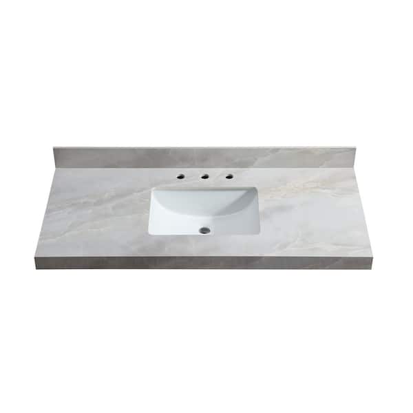 49 in. W x 22 in. D Porcelain Vanity Tops in Light Jade