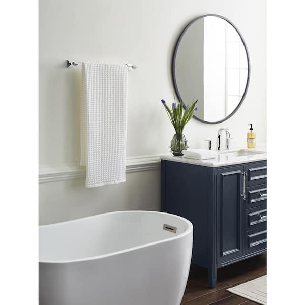 Glacio 18 in. Wall Mounted Towel Bar in Clear/Polished Nickel