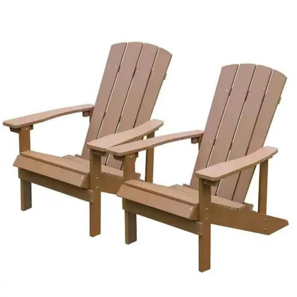 GOLIATH BLAZING LLC Weather Resistant Brown Patio Hips Plastic Adirondack Chair for Lawn Balcony (2-Pack)