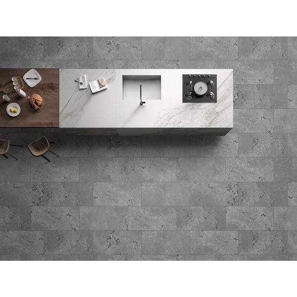 EMSER TILE BB Concrete Black 2.99 in. x 12.28 in. Matte Porcelain