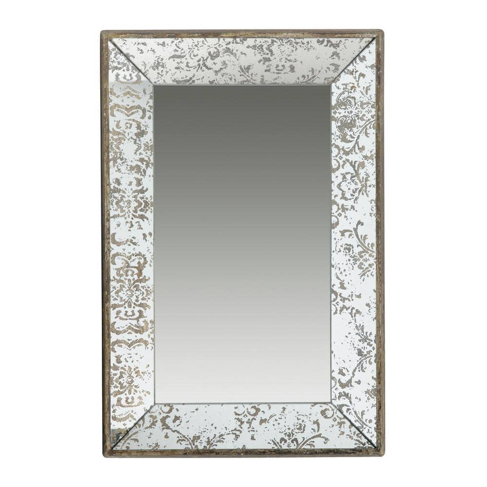 15 in. W x 24 in. H Rectangular Wood Framed Wall Bathroom Vanity Mirror wit