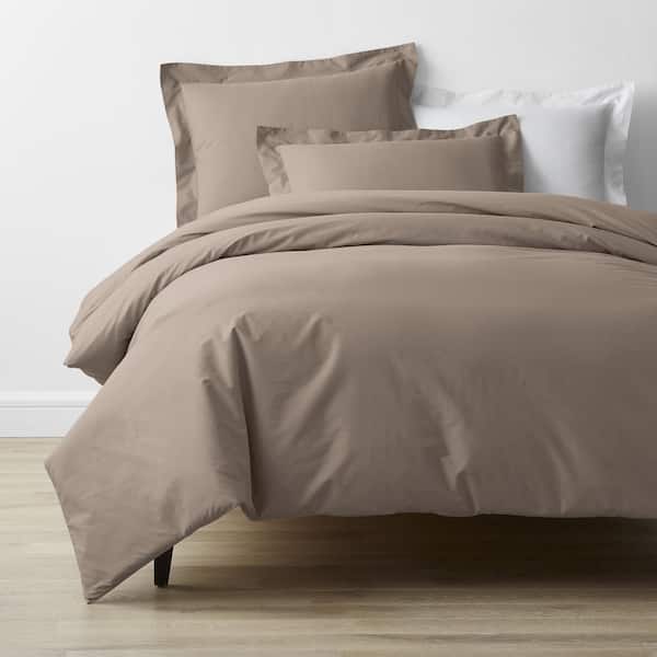 The Company Store Company Cotton Percale Mocha Solid Full Duvet Cover