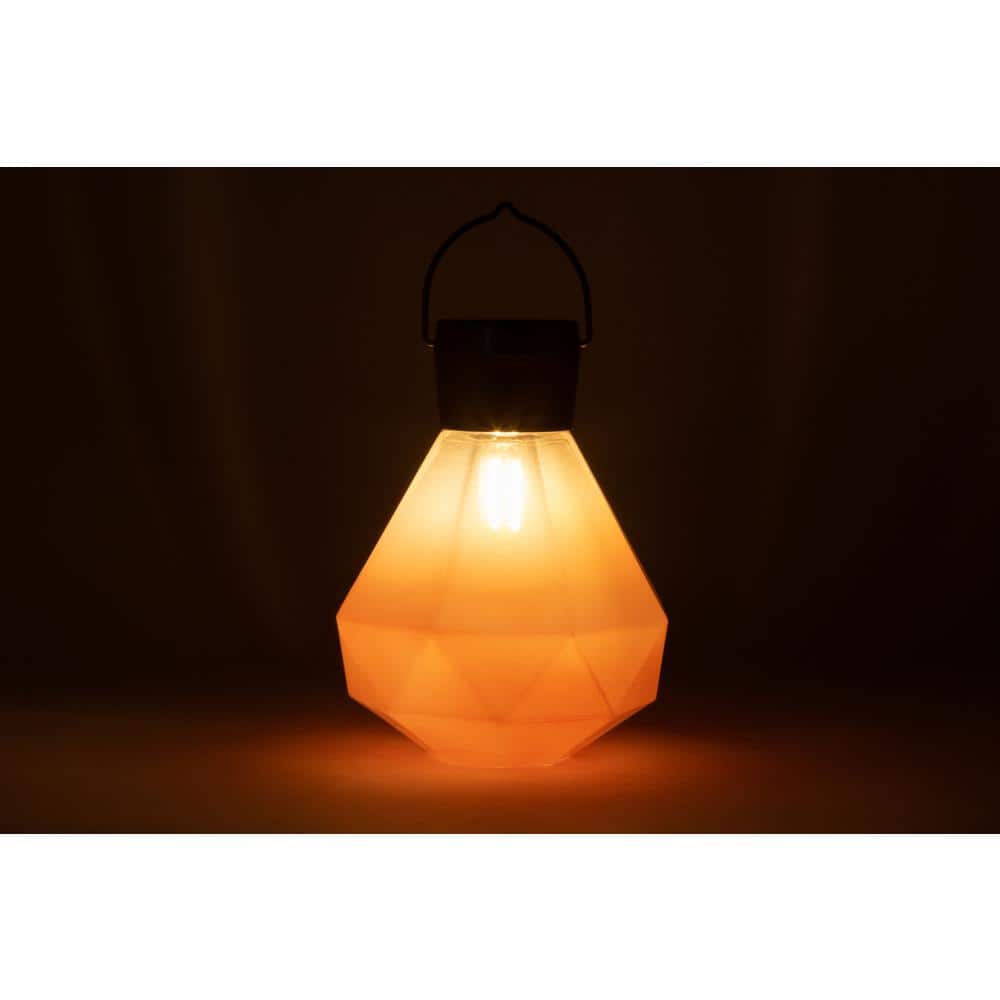 Bahama Coral Solar Powered Outdoor Hanging Light with Edison Bulb