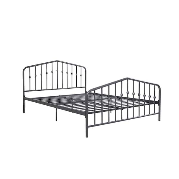 Novogratz Bushwick Gray Metal Frame Full Size Platform Bed