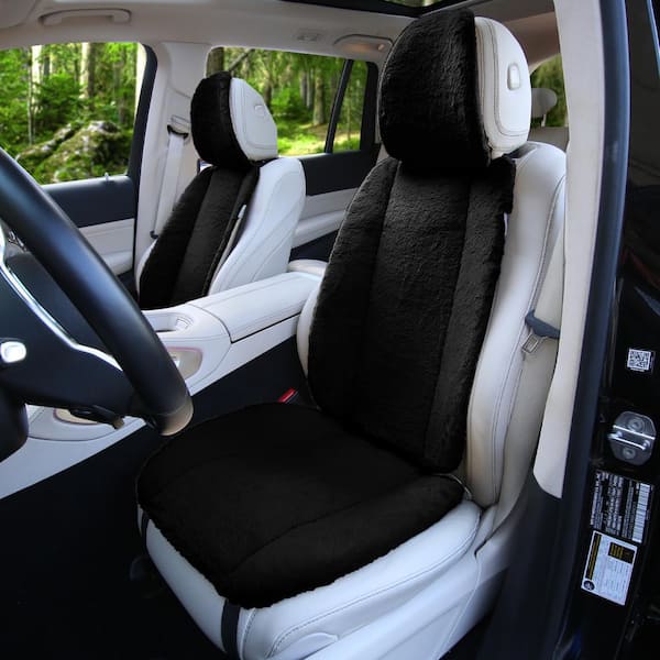 Doe16 Front Set 22 in. x 20 in. x 4.7 in. Faux Rabbit Fur Car Seat Cushions