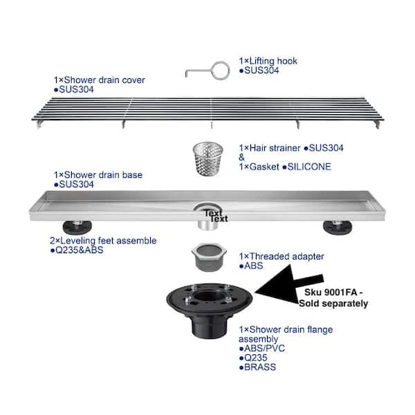 24 Carmen Outdoor Linear Shower Drain - Polished Stainless Steel | Signature Hardware 405001