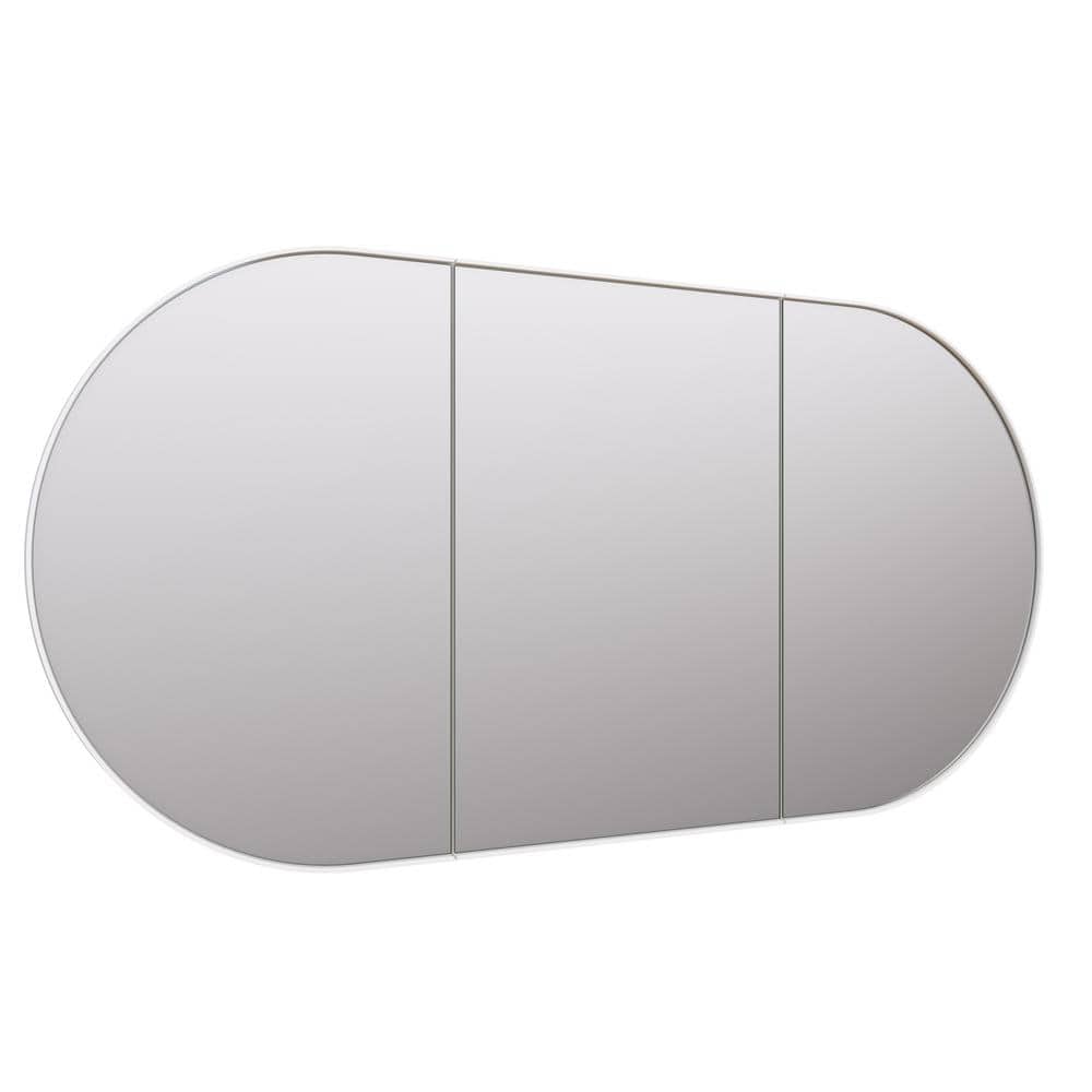 White 60" x 30" Recessed Medicine Cabinet with Adjustable Shelves