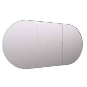 Nia 60 in. W x 30 in. H x 5 in. D Recessed Medicine Cabinet in White with Mirror