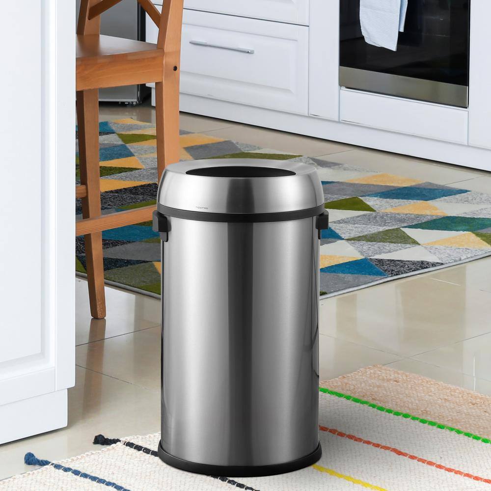 17.2-Gallon Stainless Steel Open-Top Trash Can