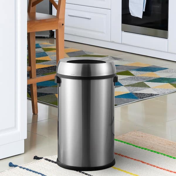 happimess Chuck Kitchen/Office 17.2 Gal. Chrome Open-Top Trash Can
