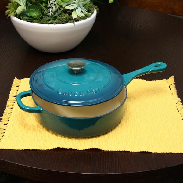 Crock Pot Artisan 4 Quart Rectangular Stoneware Bake Pan in Gradient Teal